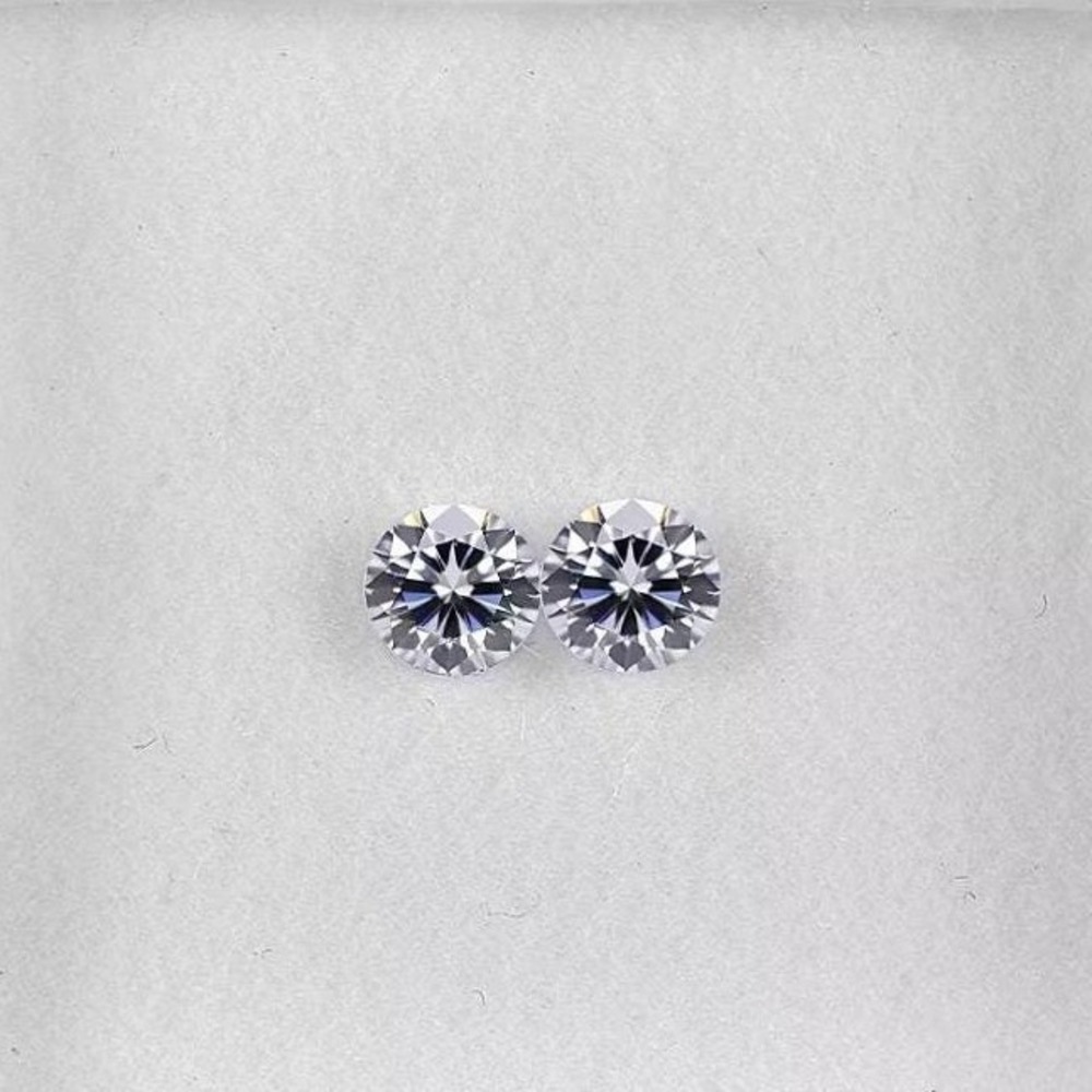 0.85ctw Loose Moissanite Pair 5mm Round Brilliant Cut D Color VVS1 Gemstones DIY